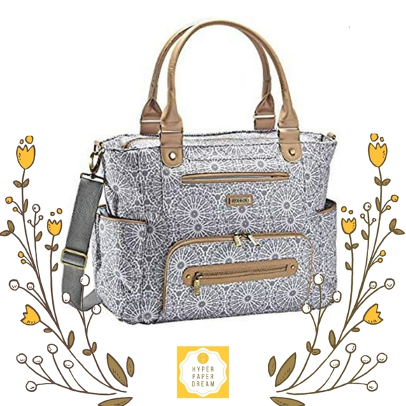 jj cole caprice nappy bag moroccan grey